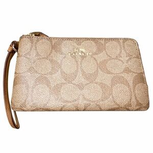 Coach Double Zip Signature Leather Wallet